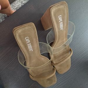 Tan suede heels